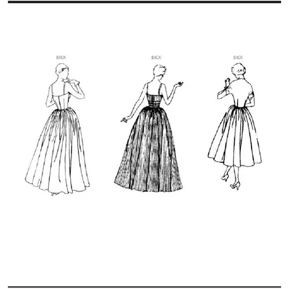 Simplicity Pattern 9819 Vintage 50s Long Gown Tea Length Dress Jacket Sizes 8-16 - Picture 6 of 6